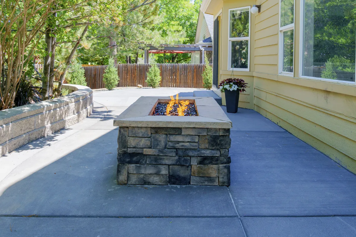 Custom fire pit installation
