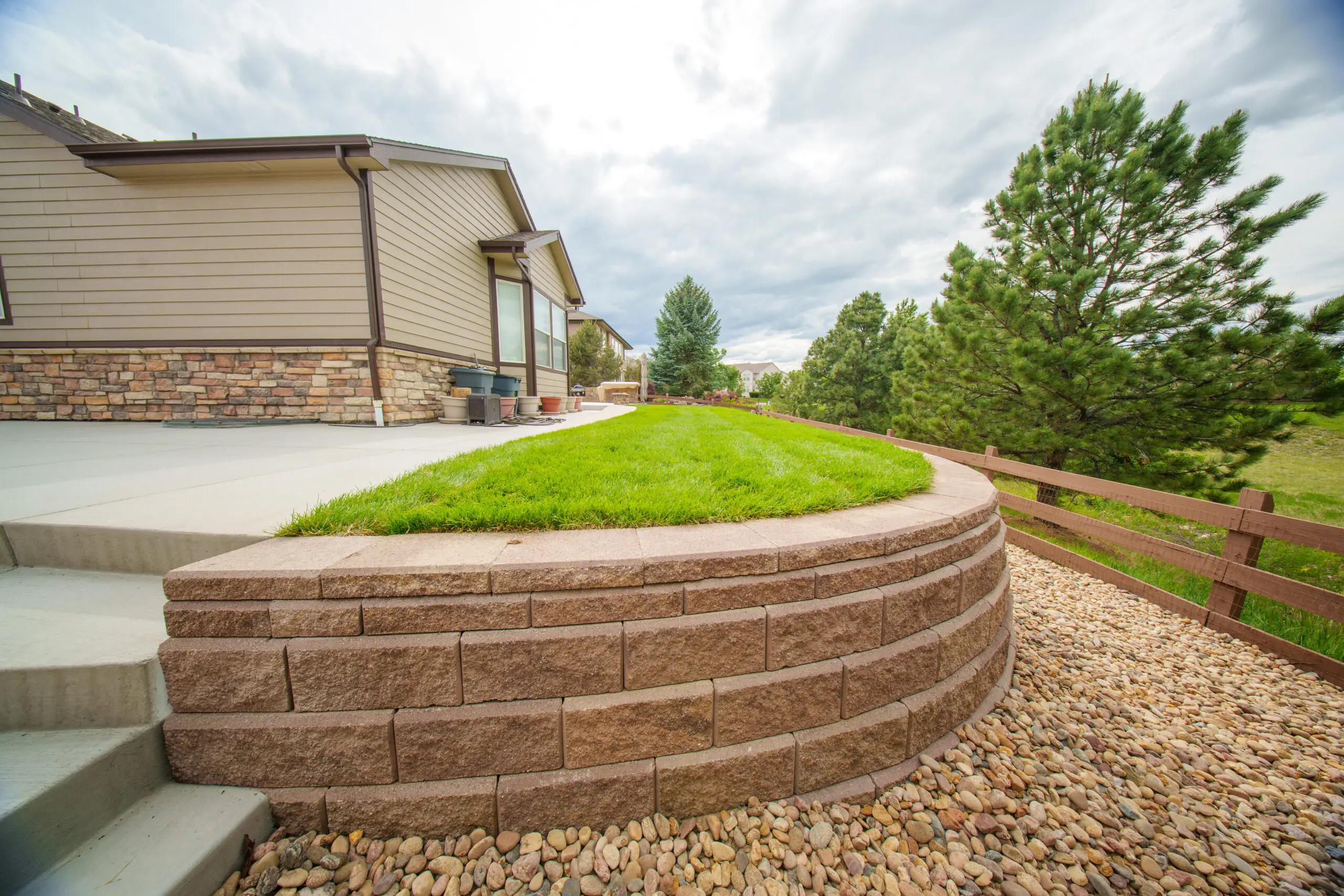 Retaining wall installation